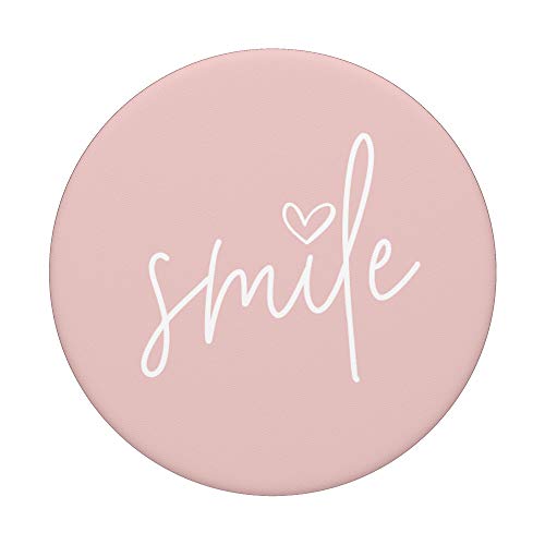 Smile Positive Inspirational Quote - Light Pastel Pink PopSockets PopGrip: Swappable Grip for Phones & Tablets