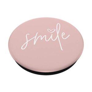 Smile Positive Inspirational Quote - Light Pastel Pink PopSockets PopGrip: Swappable Grip for Phones & Tablets