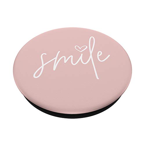 Smile Positive Inspirational Quote - Light Pastel Pink PopSockets PopGrip: Swappable Grip for Phones & Tablets