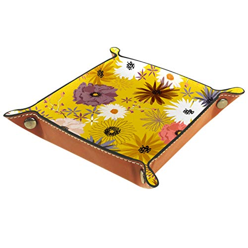 Mapotofux Vanity Tray, Toilet Tank Storage Tray, Resin Bathtub Tray Bathroom Tray, Vintage Liberty Flower Pattern