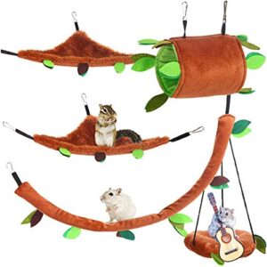 SUODAO Winter Warm Bird Nest House Shed Hut Hanging Hammock Finch Cage Plush Fluffy Birds Hideaway Bunkbed Playing Bed Parrot Pet Swing(Swing)