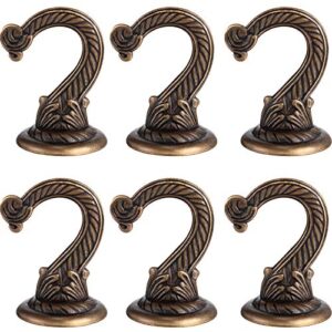 6 pieces swag ceiling hooks heavy duty swag hook hanging plants chandeliers wind chimes ornament hooks for home office kitchen (bronze,large)