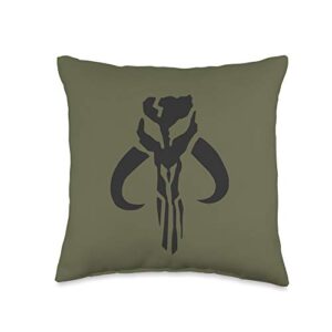 star wars mythosaur mandalorian logo throw pillow