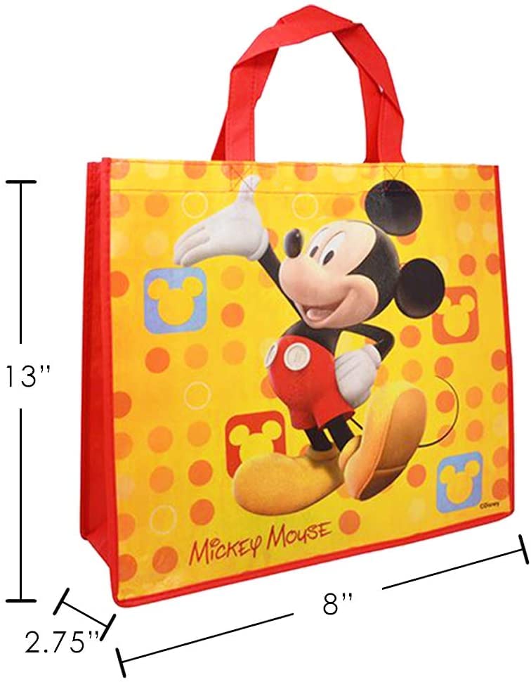 Disney Mickey Mouse Tote Bags Bundle - 2 Pack Mickey Mouse Reusable Tote Party Bags Mickey Bags for Women Kids (Mickey Tote Bag Set)