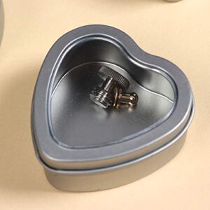 NUOMI 12 Pcs Heart Shaped Tinplate Boxes with Clear Lids Mini Empty Storage Tin Cases for Candy, Candle, Chotolate, Beads, Party Favors, Crafts, 2 oz