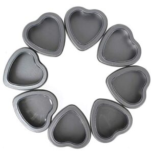 NUOMI 12 Pcs Heart Shaped Tinplate Boxes with Clear Lids Mini Empty Storage Tin Cases for Candy, Candle, Chotolate, Beads, Party Favors, Crafts, 2 oz