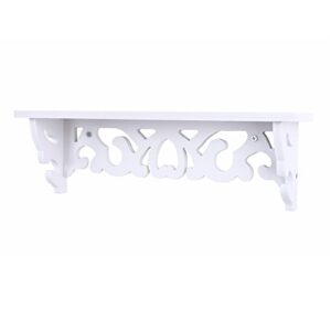 aynefy floating wall shelves, wall-mounted pierced carved display holder 13inch storage shelves for home office living room bedroom bathroom white