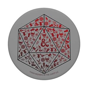 Dungeons And Dragons D20 Icon Fill PopSockets PopGrip: Swappable Grip for Phones & Tablets