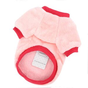 Ranphy Pet Clothes for Small Dog Velvet Sweater Warm Fleece Outfit Coat Puppy Cat Sleeping Shirt Two Sleeves Soft Doggie Winter Fall Clothing Apparel Costume Chihuahua Pajamas Pink XL