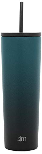 Simple Modern Classic Insulated Tumbler, 28oz Lid & Flip, Midnight Black & Classic Insulated Tumbler with Straw and Flip or Clear Lid Stainless Steel Water Bottle Iced Coffee Travel Mug Cup, 28oz Lid