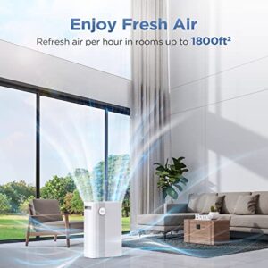 MOOKA Air Purifiers Home for Large Room Up to 1800 Sq. Ft, KJ203F-142-01 True H13 HEPA Air Filter, 23dB Air Cleaner for Allergies, Pollen, Smoke, Dust, Pet Dander Fast Purification, Sleep Mode