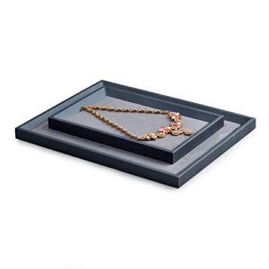 Oirlv Premium Leather Flat Jewelry Tray Jewelry Display Organizer Tray,Catchall Tray, Valet Tray, Nightstand or Dresser Organizer(Small)