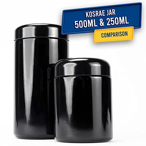 KOSRAE Smell Proof Jar, Airtight Glass Container, UV Protected (250ml, 0.5 Oz)