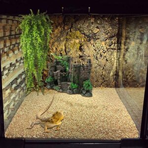 PINVNBY Resin Classical Castle Reptile Habitat Decorations Lizard Hideouts Cave Terrarium Realistic Details Ornament Aquarium Accessories for Chameleon,Snake,Gecko and Hermit Crabs