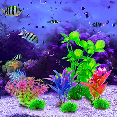 ULIKEYEAH 7PCS Aquarium Decorations Plants, Decorations for Aquarium, Fish Tank Accessories Plants for Household and Office Aquarium Simulation