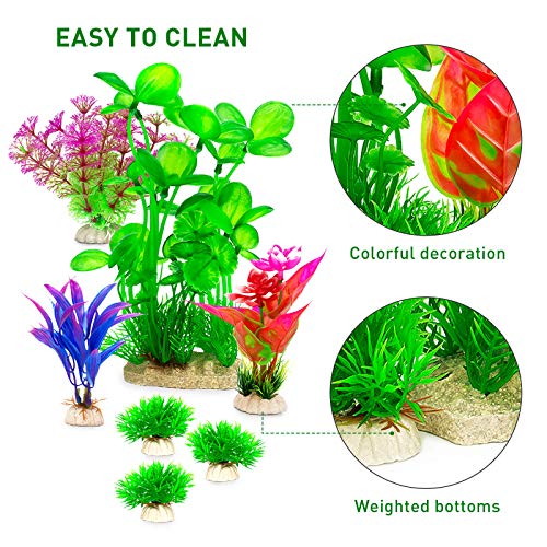 ULIKEYEAH 7PCS Aquarium Decorations Plants, Decorations for Aquarium, Fish Tank Accessories Plants for Household and Office Aquarium Simulation