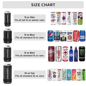 COLDEST Tall boy Can Cooler - Beer, Soda, Energy Drink | Vacuum Insulated Stainless Steel Drink Sleeve Holder for 16 oz Cans