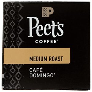 Peet's Coffee Cafe Domingo K Cup Coffee Pods for Keurig Brewers, Medium Roast, 10 Pods, 3.1 Lb