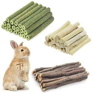 chngeary 150g small animals chew toys molar sticks, apple sticks timothy hay sticks sweet bamboo 3types combined for rabbit chinchilla guinea pigs squirrel hamster