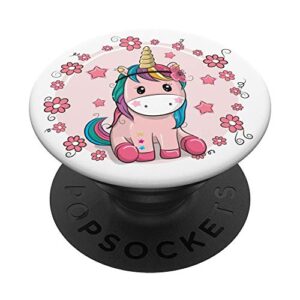 unicorn cute kawaii pretty unicorn gift for girls birthday popsockets popgrip: swappable grip for phones & tablets