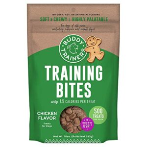 buddy biscuits training bites for dogs, low calorie dog treats baked in the usa, chicken 10 oz.