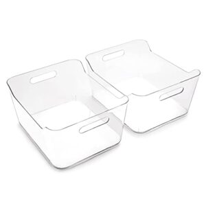 BINO | Plastic Organizer Bins, X-Large - 2 Pack | THE SOHO COLLECTION | Multi-Use Organizer Bins | Pantry Organizer & Freezer Organizer Bins | Plastic Storage Containers | Bins for Home & Kitchen Org