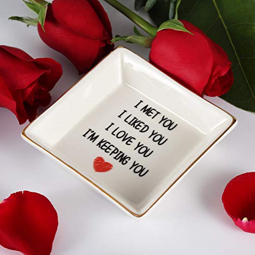 AREOK Wife Mothers Day Gifts for Wife Gifts from Husband, Happy Anniversary - Romantic Gifts for Wife Her, Best Wife Birthday Gifts, Ring Dish Holder, Jewelry Tray, Trinket Dish, I Love You