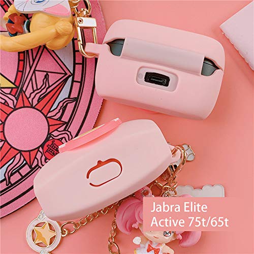 INHCH Compatible with Jabra Elite Active 75t65t Case Cover Accessory, Case Cover for Elite Active 75t65t Earbuds Accessories (75T,B)
