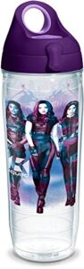 tervis disney descendants 3 made in usa double walled insulated tumbler cup keeps drinks cold & hot, 24oz water bottle, royal purple lid