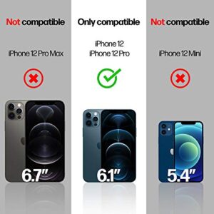 Power Theory Designed for iPhone 12/iPhone 12 Pro Privacy Screen Protector Tempered Glass Anti Spy protection [9H Hardness], Easy Install Kit, 99% HD Bubble Free Case Friendly, Anti-Scratch, 2 Pack