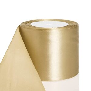 atrbb 25 yards 3 inches wide satin ribbon perfect for wedding satin chair sash and gift wrapping (old gold)
