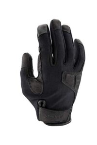 vertx mens gloves, breathable, touch screen compatible leather palm, removable index finger, black, medium