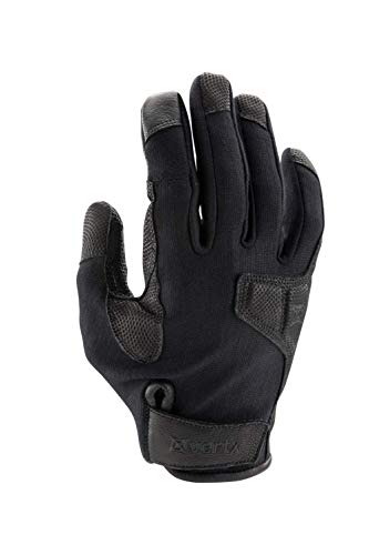 Vertx Mens Gloves, Breathable, Touch Screen Compatible Leather Palm, Removable Index Finger, Black, Medium