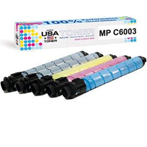 made in usa toner compatible replacement for ricoh mp c6003 mp c4503 mp c5503 mpc6004 841849 841851 841852 841850 (2 x black, cyan, yellow, magenta, 5 pack)
