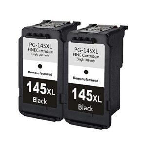 remanufactured for canon pg-145xl black ink cartridge pg-145 ink cartridges replacement for canon pixma ip2810 mg2410 mg2510 mg2910 mg3010 printer 2 black