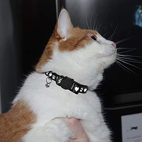 Upgraded Version - Reflective Cat Collar with Bell, Set of 6, Solid & Safe Collars for Cats, Nylon, Mixed Colors, Pet Collar, Breakaway Cat Collar, Free Replacement (6-Pack)