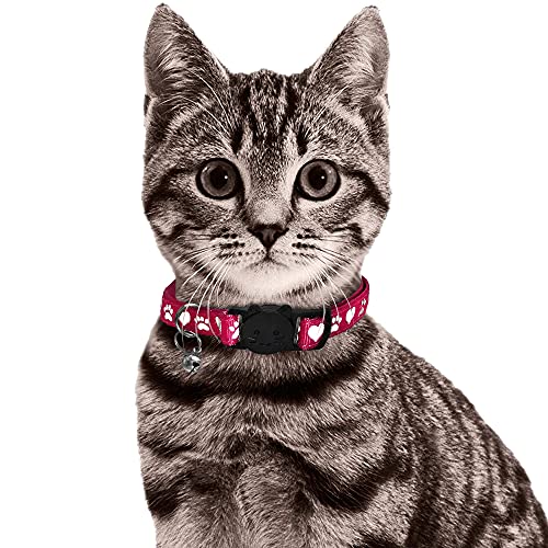 Upgraded Version - Reflective Cat Collar with Bell, Set of 6, Solid & Safe Collars for Cats, Nylon, Mixed Colors, Pet Collar, Breakaway Cat Collar, Free Replacement (6-Pack)