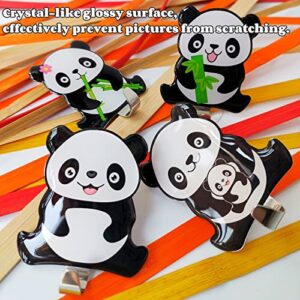 M MORCART Panda Wall Hangers Without Nails, Large Adhesive Hooks with Crystal-Like Glossy Surface, 4-Pack Heavy Duty Sticky Hooks for Hanging Keys Purse Towels Jewelry Calendar Backpack Mask