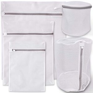 newk 5 packs laundry bags, with premium zipper for travel storage organize bag, clothing washing bags(1 large+1 medium+1 small+ 1 bra bag+ 1 shoe bag)