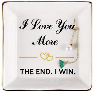 mothers day gifts for wife gifts from husband, happy anniversary - romantic wife gifts for her wife, best wife mothers day birthday gifts, ring dish holder, jewelry tray, trinket dish, i love you more