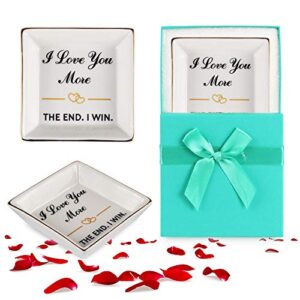 Mothers Day Gifts for Wife Gifts from Husband, Happy Anniversary - Romantic Wife Gifts for Her Wife, Best Wife Mothers Day Birthday Gifts, Ring Dish Holder, Jewelry Tray, Trinket Dish, I Love You More