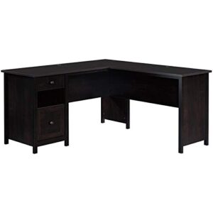 sauder county line estate black l-shaped desk with file drawer, estate black finish