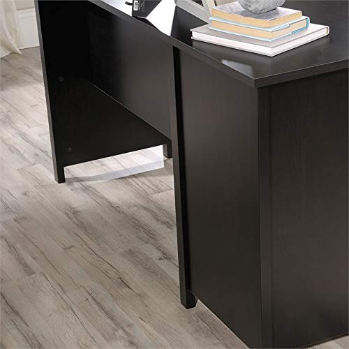 Sauder County Line Estate Black L-Shaped Desk with File Drawer, Estate Black Finish