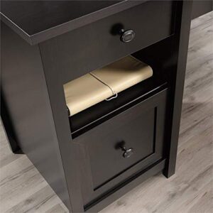 Sauder County Line Estate Black L-Shaped Desk with File Drawer, Estate Black Finish