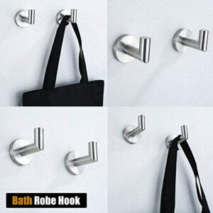 SWHYGER 2 Pack Stainless Steel Towel Hook Bathroom Heavy Duty Coat Hook Wall Mount Clothes Hook Hotel Style Robe Hook,Brushed Steel, 96018-8BS.