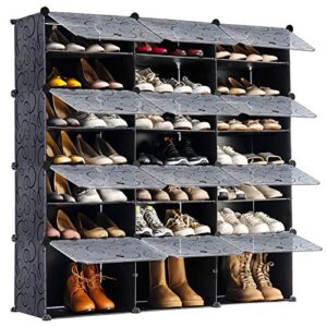 youdenova portable shoe rack organizer, 48-pair tower shelf storage cabinets, plastic shoe organizer for entryway, expandable for heels,boots,slippers