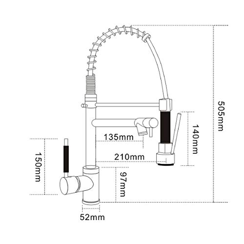 DEWINNER Pull Down Kitchen Faucet, Kitchen Sink Faucet with Sprayer, 2-spout, Single-Handle Control, Rotate 360 ​​Degrees, High Arc Spring Design, Brushed Nickel