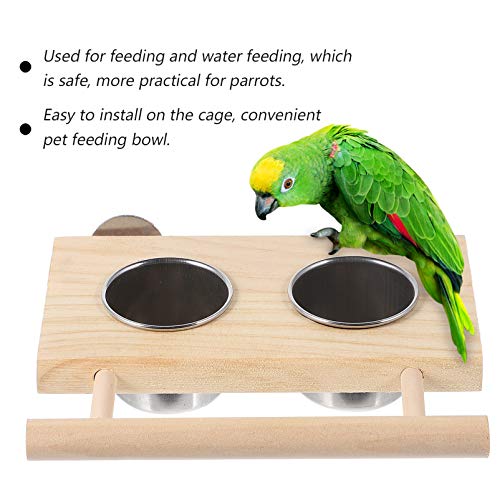 Balacoo Bird Parrot Feeding Cups with Clamp Window Pet Bird Water Feeder Stainless Steel Dishes Feeder for Cage Small Animal Parrot Cockatiel Conure Budgies Parakeet 2pcs