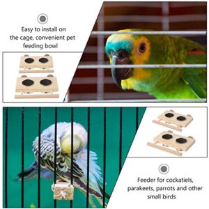 Balacoo Bird Parrot Feeding Cups with Clamp Window Pet Bird Water Feeder Stainless Steel Dishes Feeder for Cage Small Animal Parrot Cockatiel Conure Budgies Parakeet 2pcs