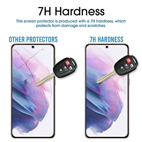 (2 Pack) amFilm Screen Protector for Samsung Galaxy S21 Plus 5G 6.7 inch (2021), Fingerprint ID Compatible, HD Clear, Flex Film NOT Glass, Case Friendly with Easy Installation Tray